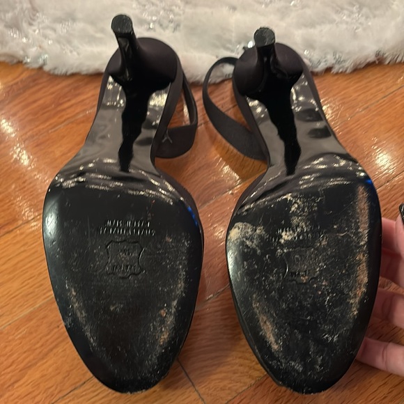 Stuart Weitzman peep toe shoes with rhinestones.  Size 10 - Picture 5 of 5